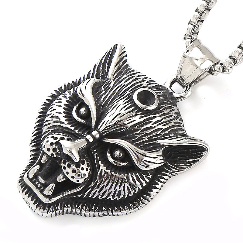 Wholesale  Retro Devil's Eye Necklace Men's Personality Trendy Hip Hop Titanium Steel Pendant Joker sweater chain